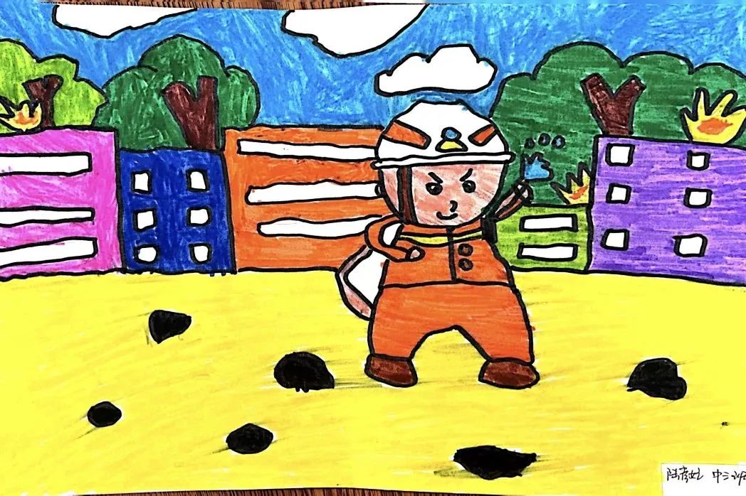 幼儿园安全生产月画画作品展（2）