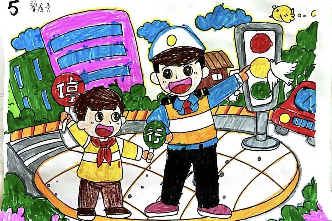 幼儿园安全生产月画画作品展（3）