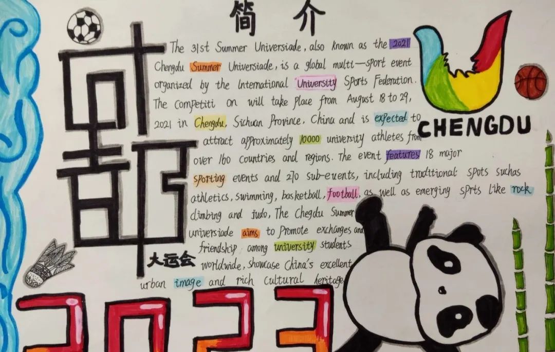 “爱成都 迎大运”成都大运会英语儿童绘画（14）
