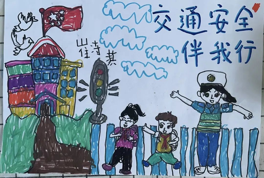 幼儿园安全生产月画画作品展（13）