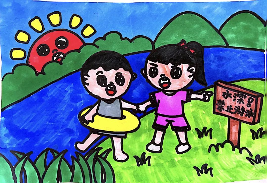 幼儿园安全生产月画画作品展（1）