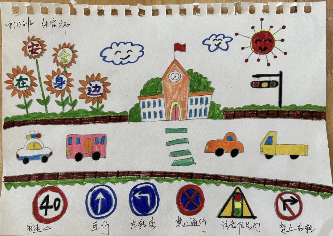幼儿园安全生产月画画作品展（17）
