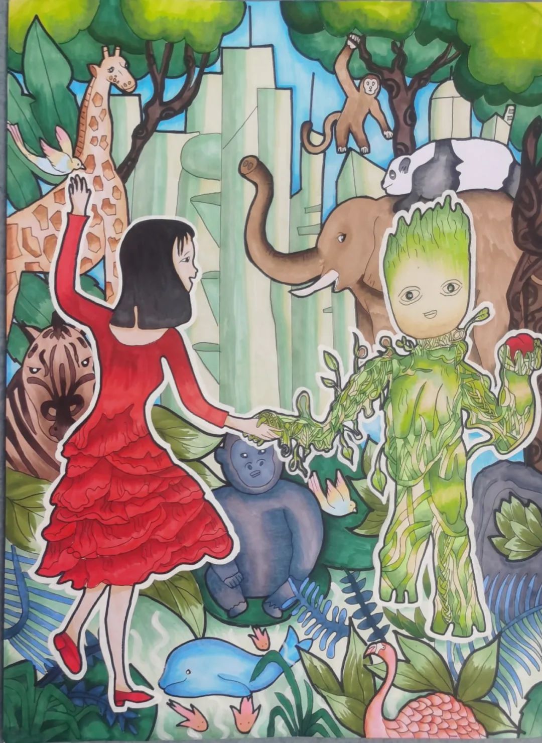 “生态保护 节能先行”主题儿童画作品⑦