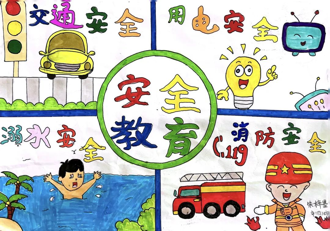 幼儿园安全生产月画画作品展（10）