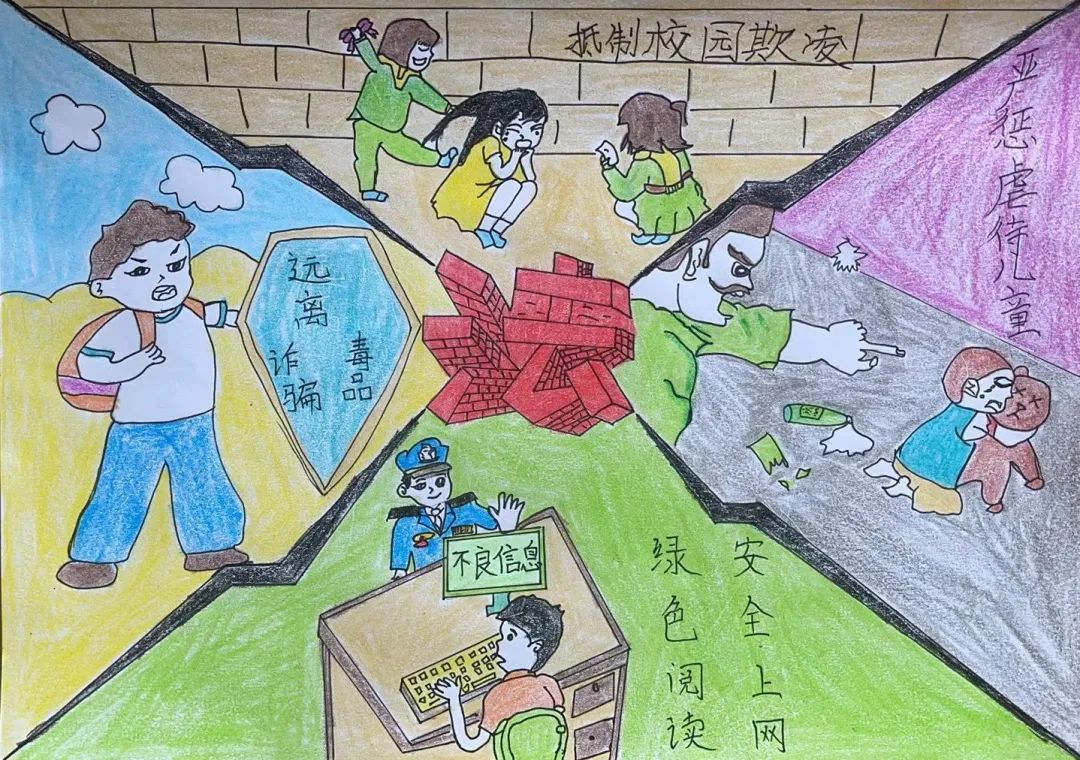 “拒绝校园霸凌 携长风与你 保护少年的你”儿童绘画作品（十一）