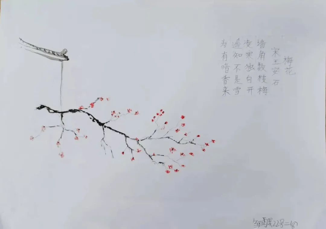 1—6年级诗配画简单好看《梅花》