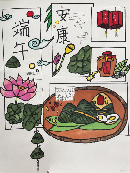 端午节儿童画优秀作品小学生