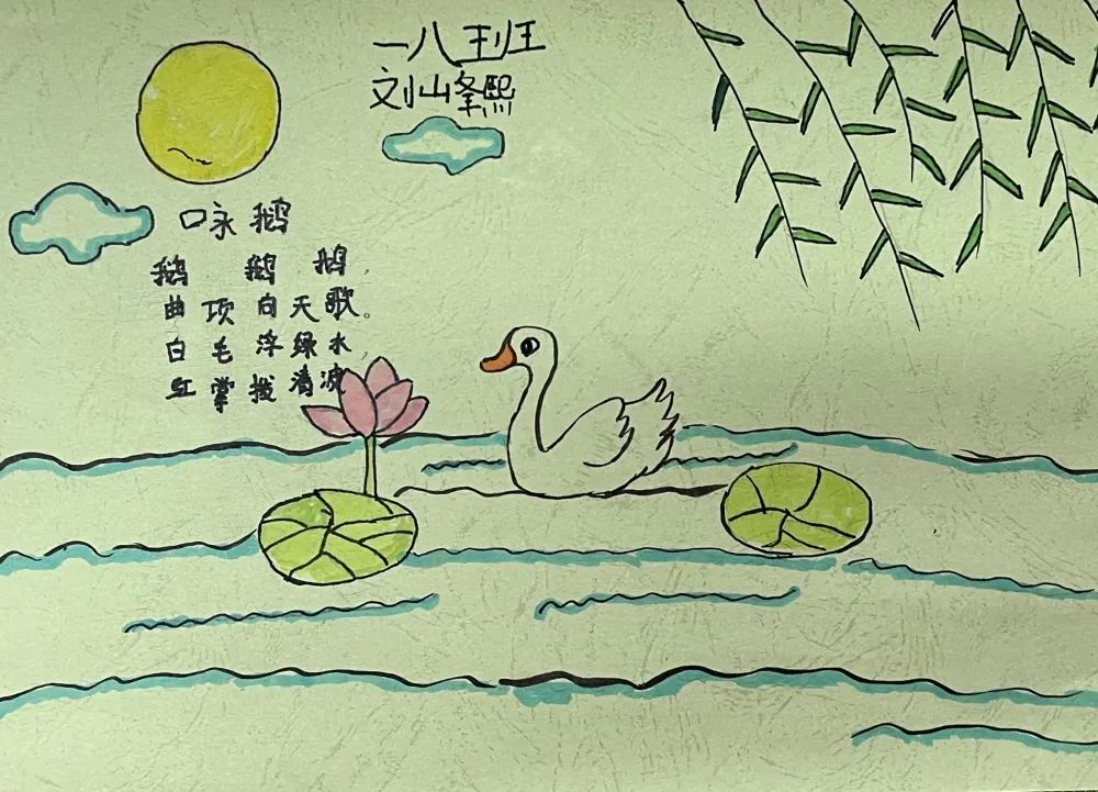 《咏鹅》小学生诗配画获奖作品欣赏