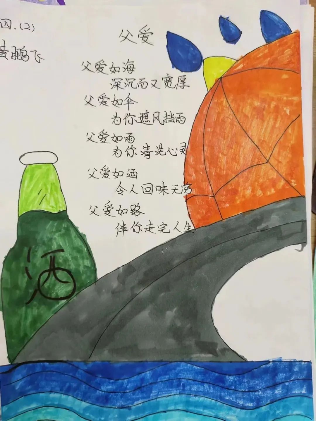 小学现代诗配画图片作品之《父爱》