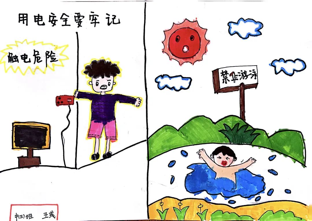 幼儿园安全生产月画画作品展（11）