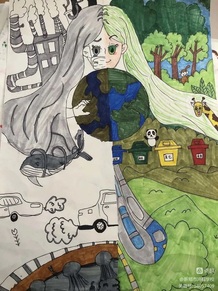 “加快美丽中国建设 人与自然和谐共生”主题儿童画作品（九）