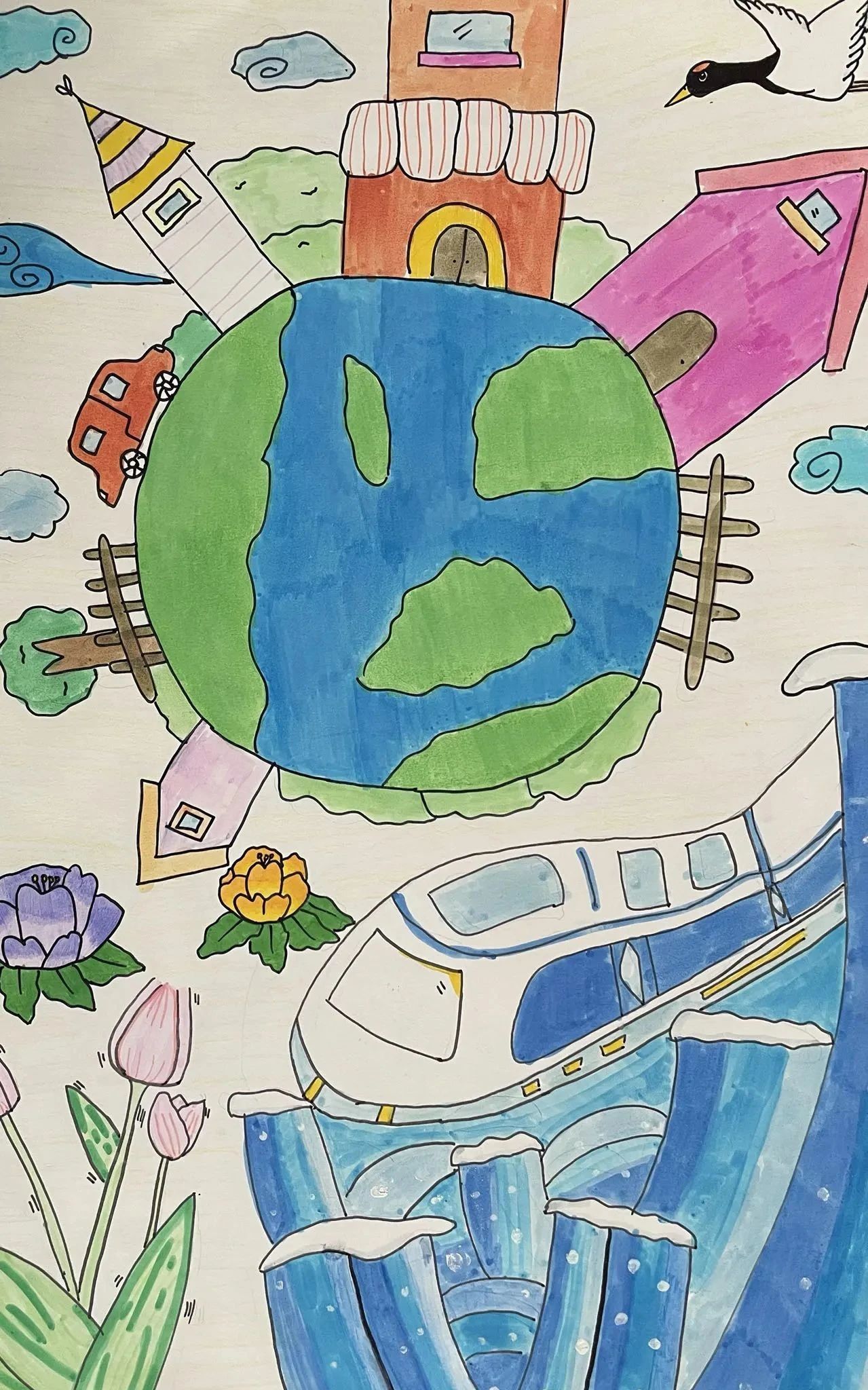 《生态保护 低碳出行》小学低年级绘画（十三）