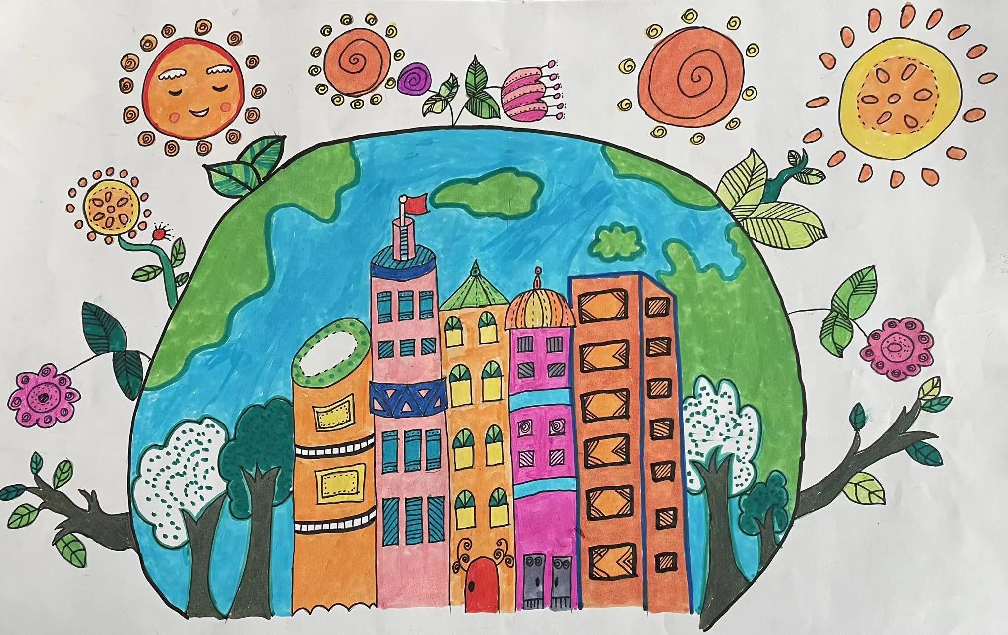 《生态保护 低碳出行》小学低年级绘画（六）