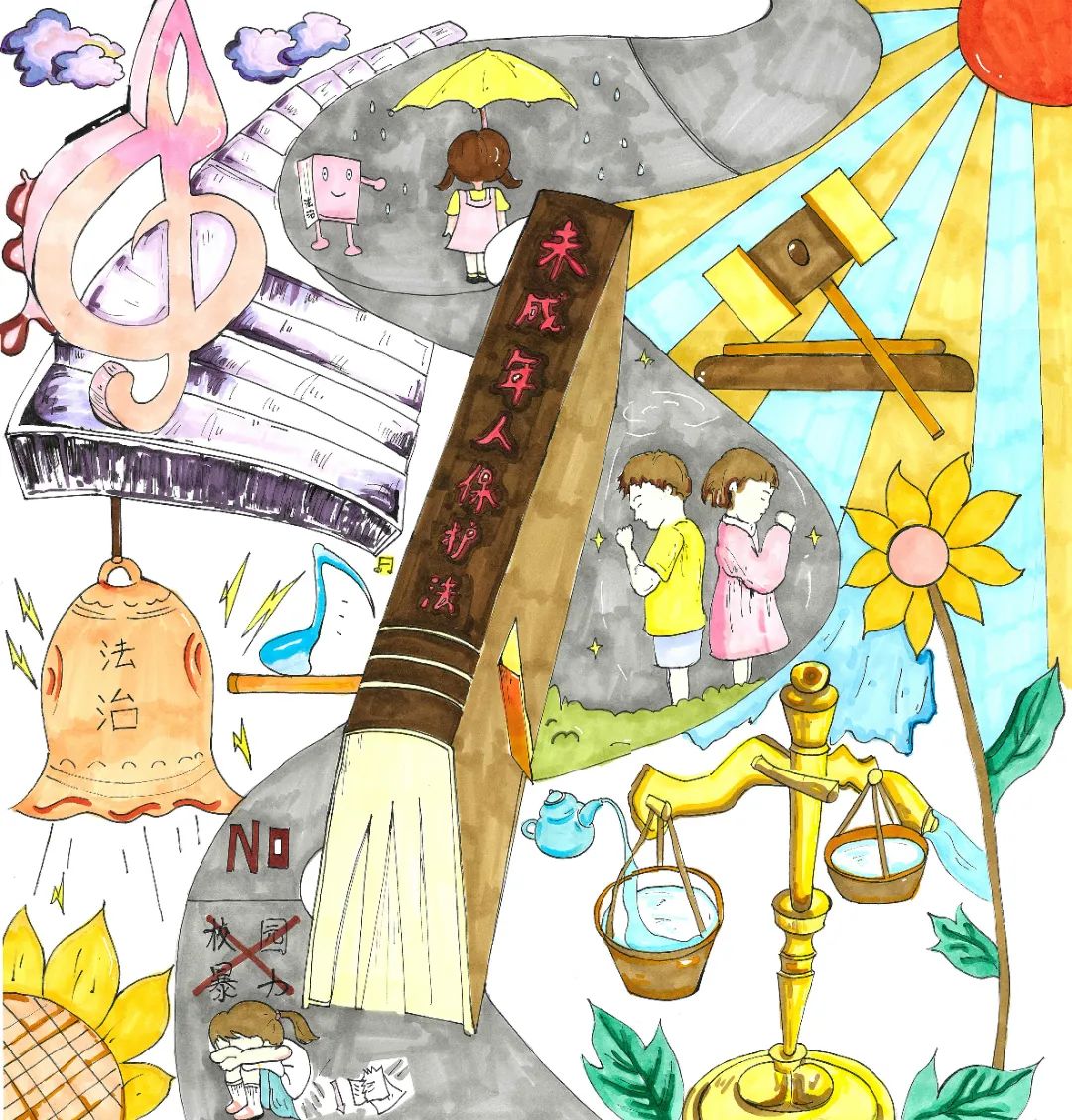 “拒绝校园霸凌 携长风与你 保护少年的你”儿童绘画作品（五）