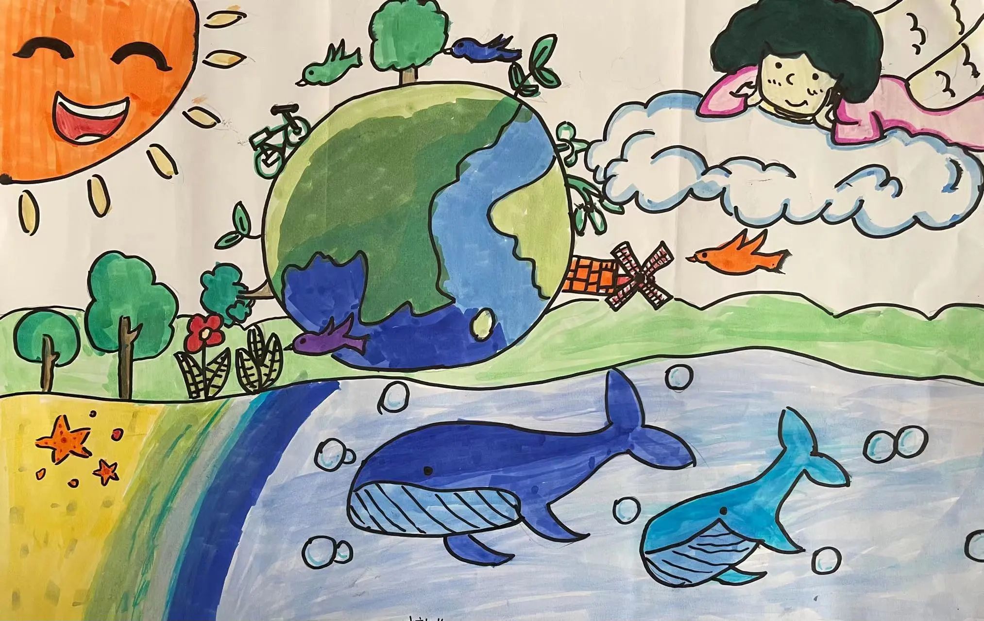 《生态保护 低碳出行》小学低年级绘画（一）