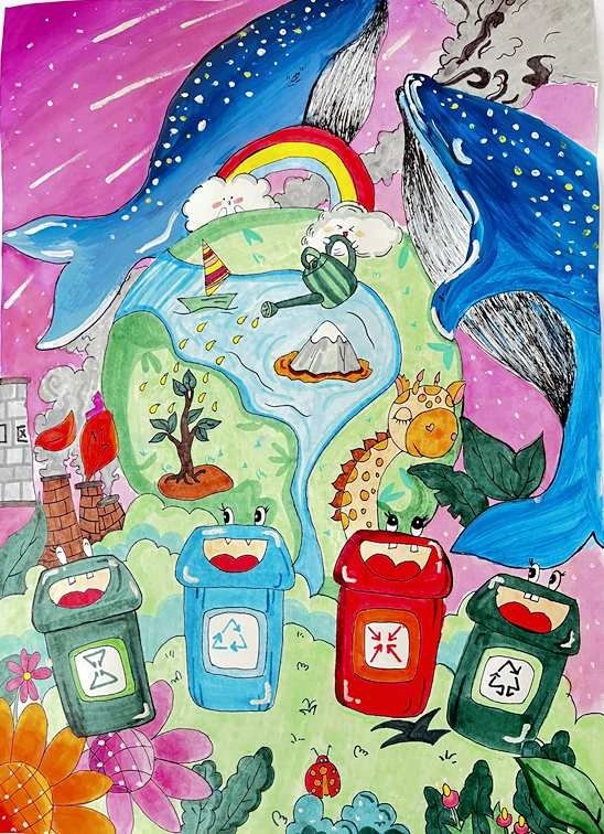 中学生生态文明主题绘画展示第4张