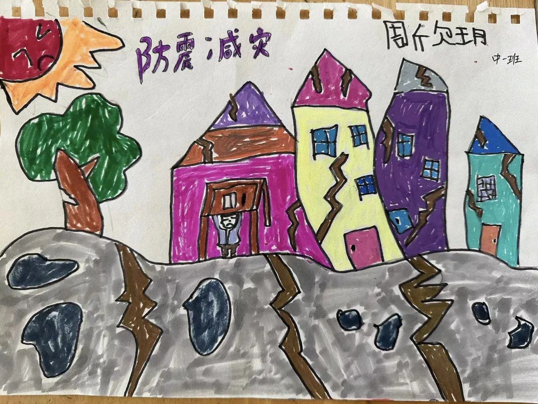 幼儿园安全生产月画画作品展（15）