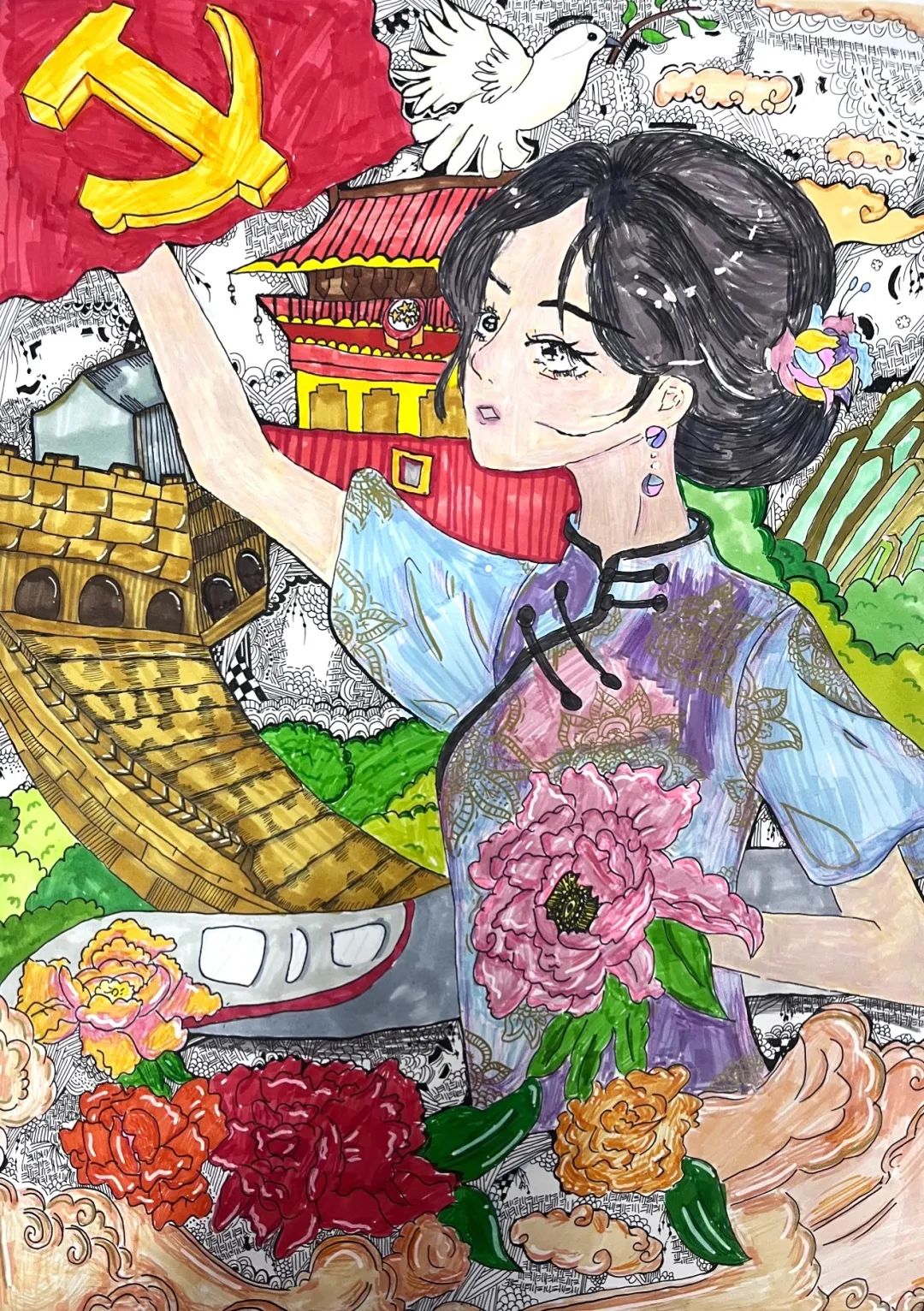 “学习二十大 永远跟党走 奋进新征程”绘画作品（29）