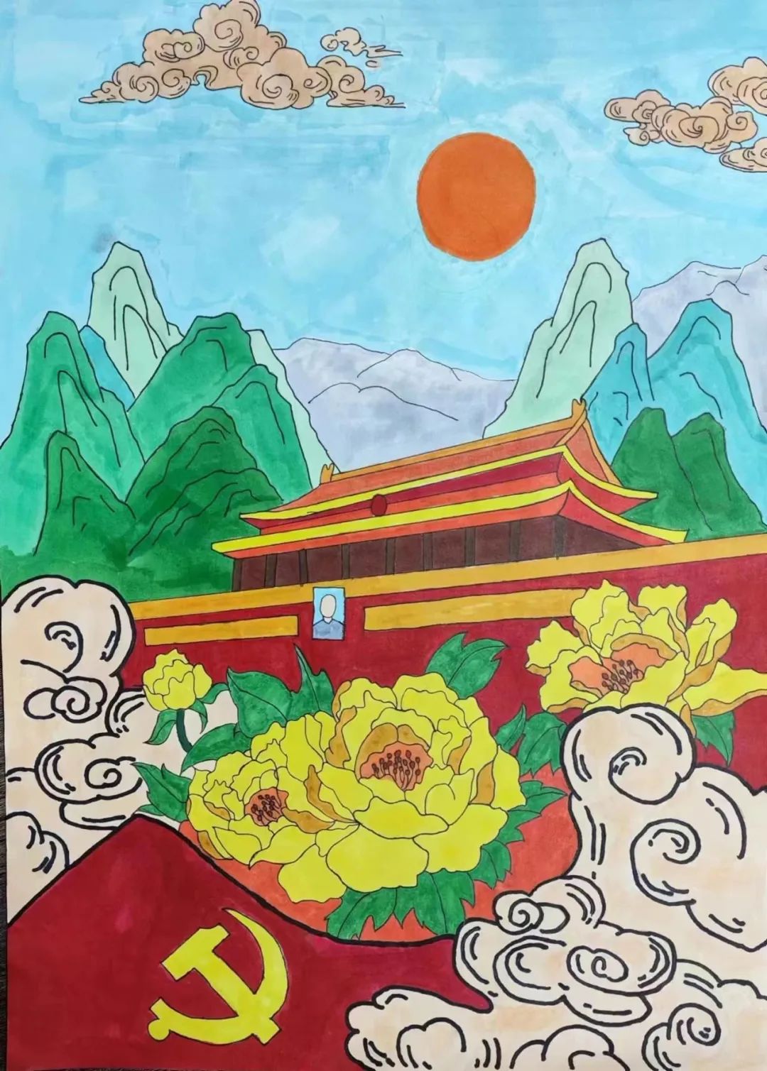 “跟党走 颂党恩 学习二十大”优秀画画作品（3）