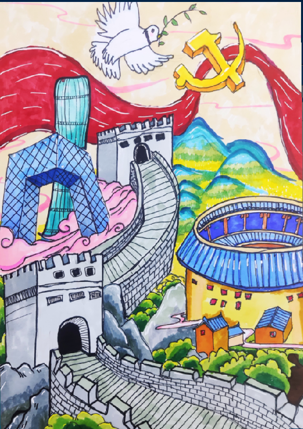 “红领巾 心向党 手绘伟大变革”三年级绘画作品（20）