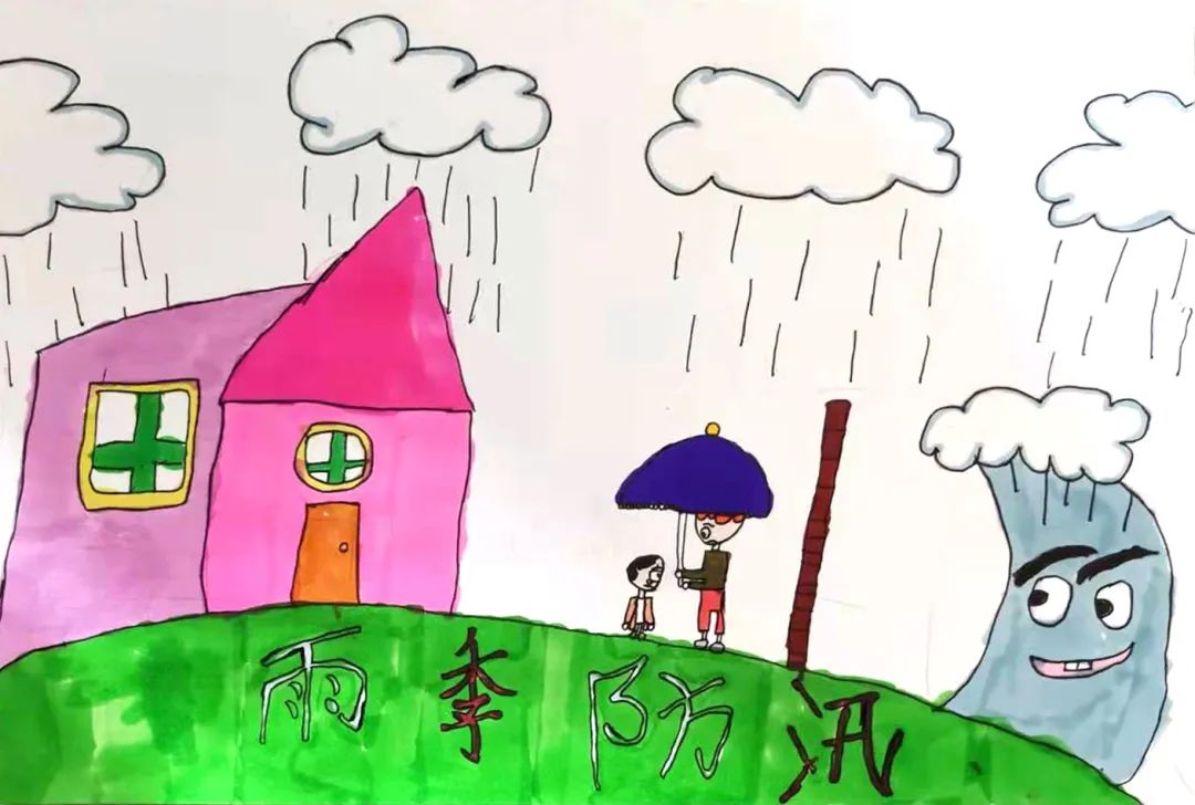 小学生防洪防汛主题画作品（5）