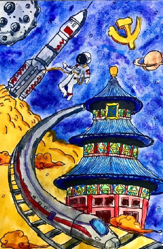  “红领巾 心向党 手绘伟大变革”二年级绘画作品（7）