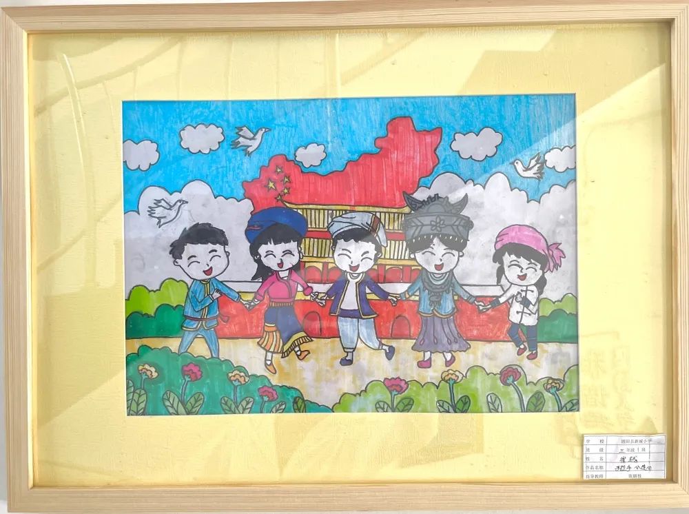 小学1-3年级“民族团结一家亲”画画图片（18）