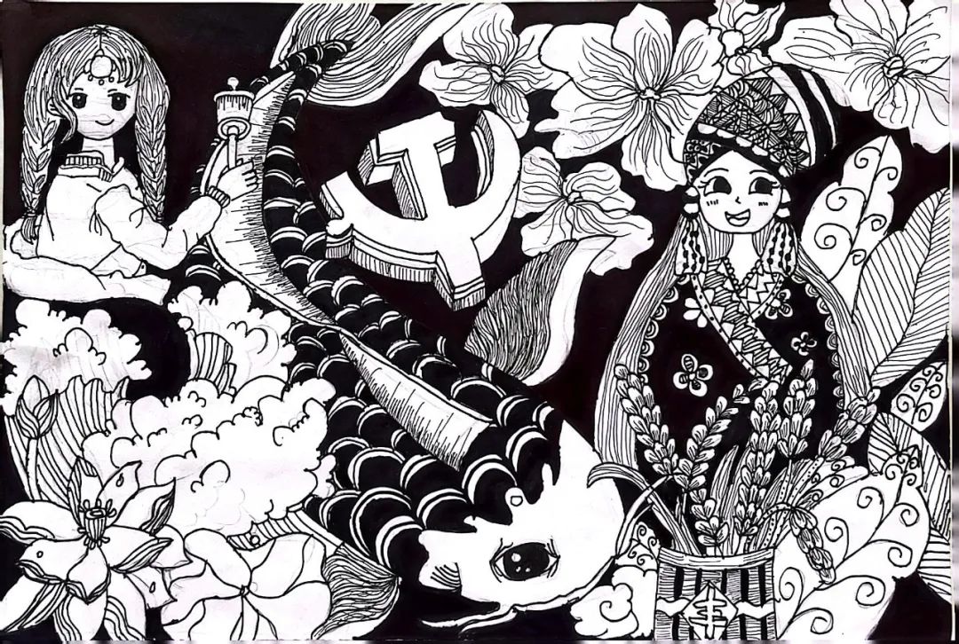 “铸牢中华民族共同体意识”民族团结儿童画（2）