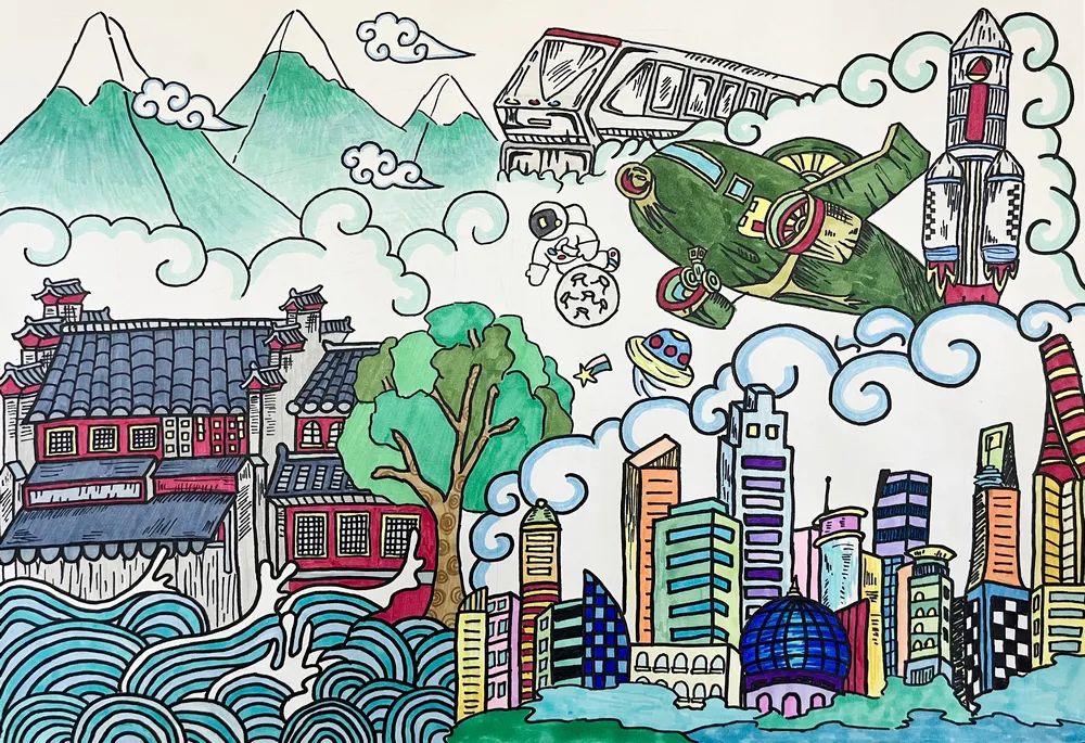 “学习二十大 共筑中国梦”绘画作品欣赏（9）