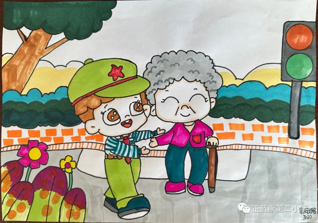 “弘扬雷锋精神 争做时代新人”儿童主题绘画图片之十
