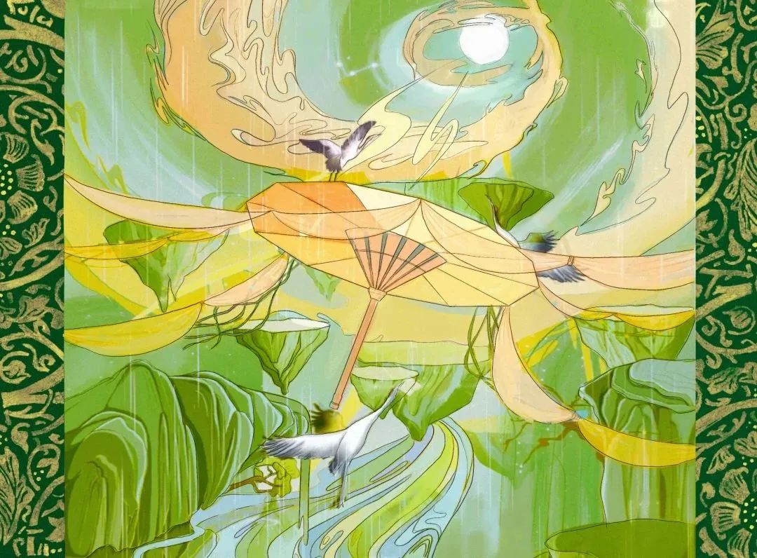 雨水——二十四节气绘画作品