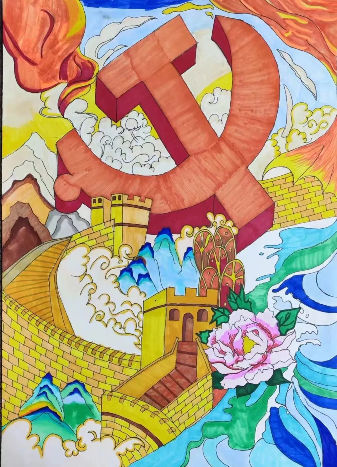 “跟党走 颂党恩 学习二十大”优秀画画作品（8）