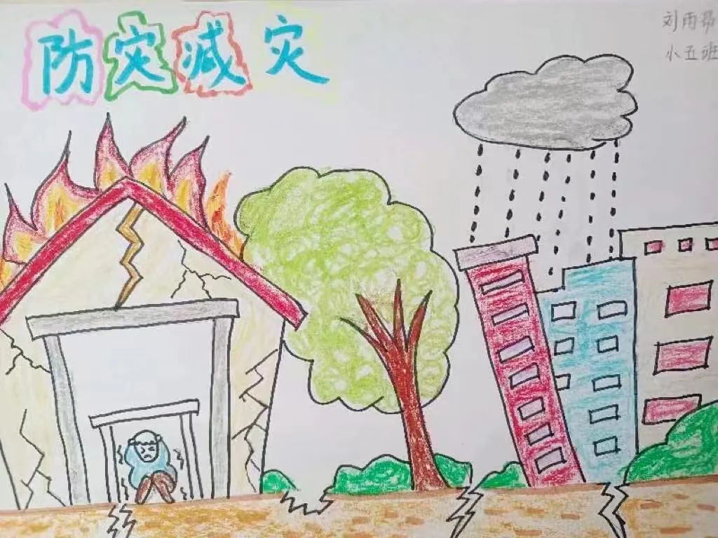 关于512防震减灾的儿童画图片第15张