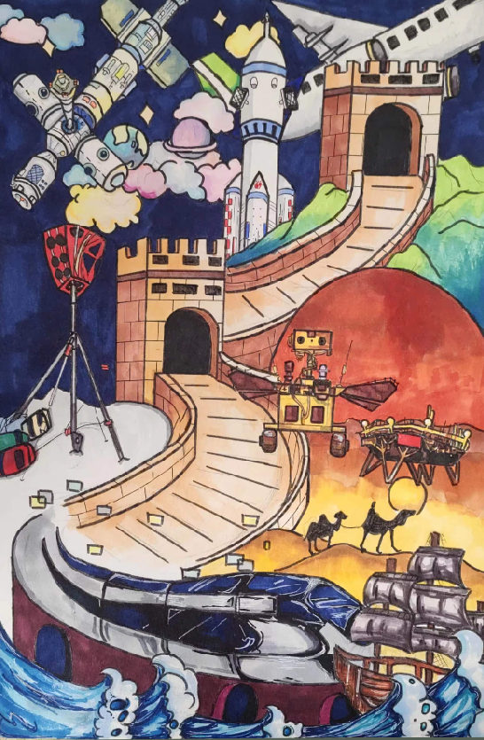 六年级“红领巾 心向党 手绘伟大变革”绘画作品（3）