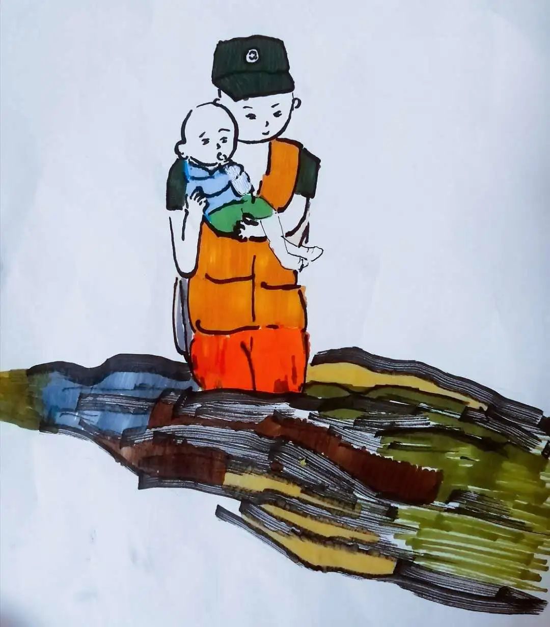 '抗洪身影”----以抗洪为主题绘画作品