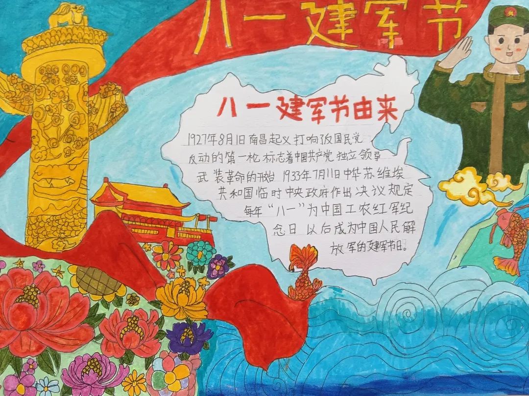 2023八一建军节主题绘画小学作品12