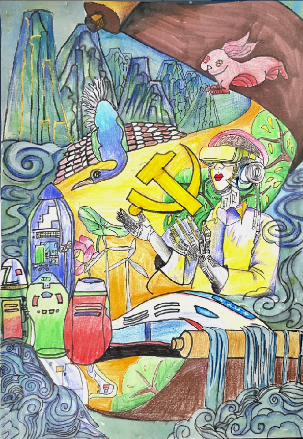 “红领巾 心向党 手绘伟大变革”四年级绘画（八）