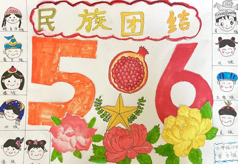 小学1-3年级“民族团结一家亲”画画图片（3）