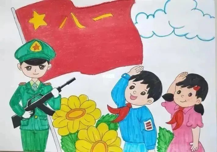 “童心迎八一 致敬最可爱的人”优秀儿童绘画作品（6）