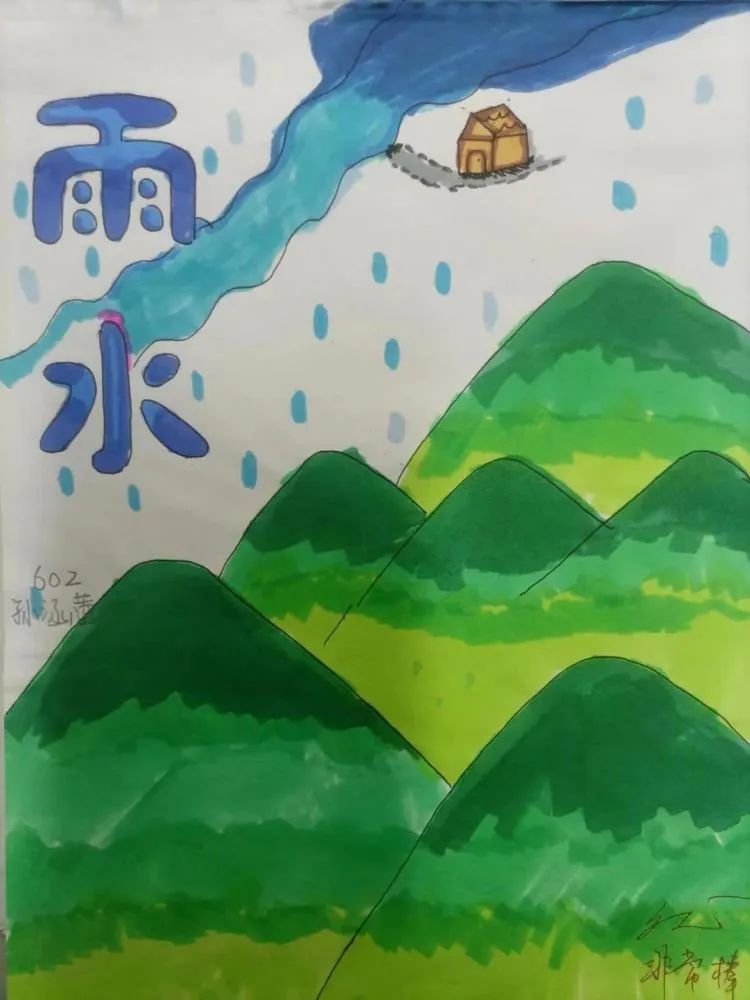 二十四节气系列——雨水儿童画（五）