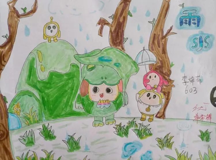 二十四节气系列——雨水儿童画（八）