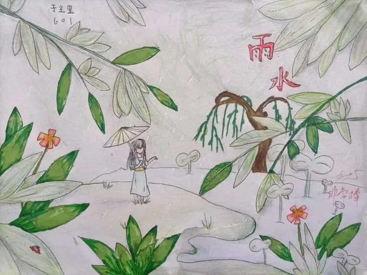 二十四节气系列——雨水儿童画（六）