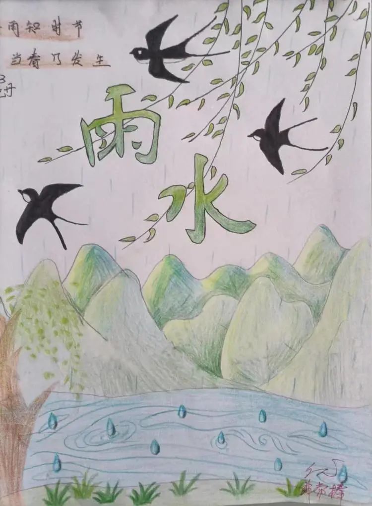 二十四节气系列——雨水儿童画（九）