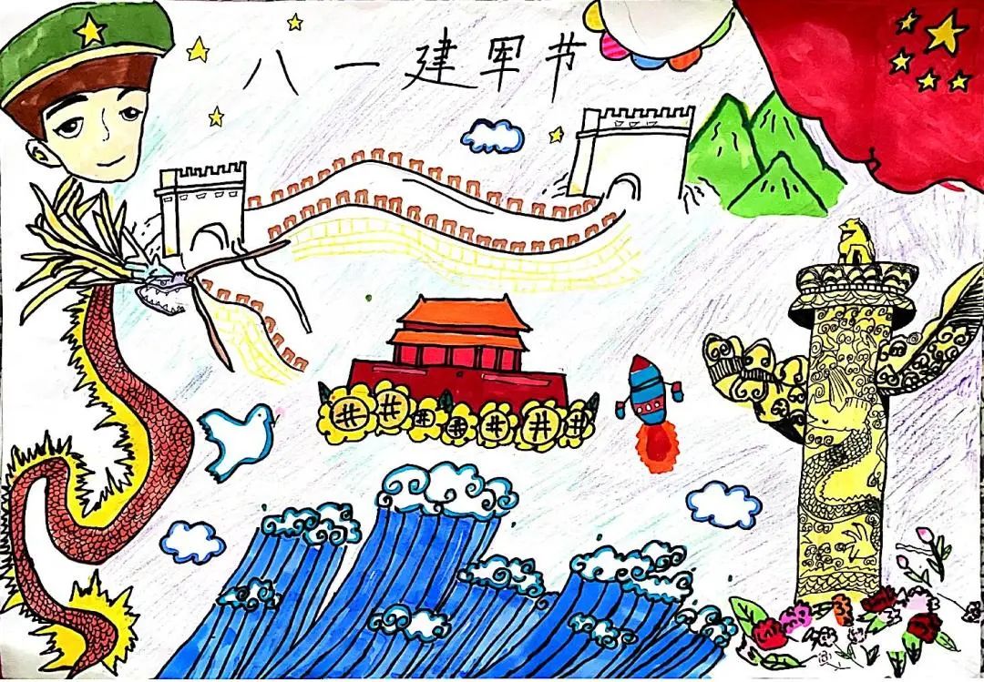 2023八一建军节儿童画图片十一