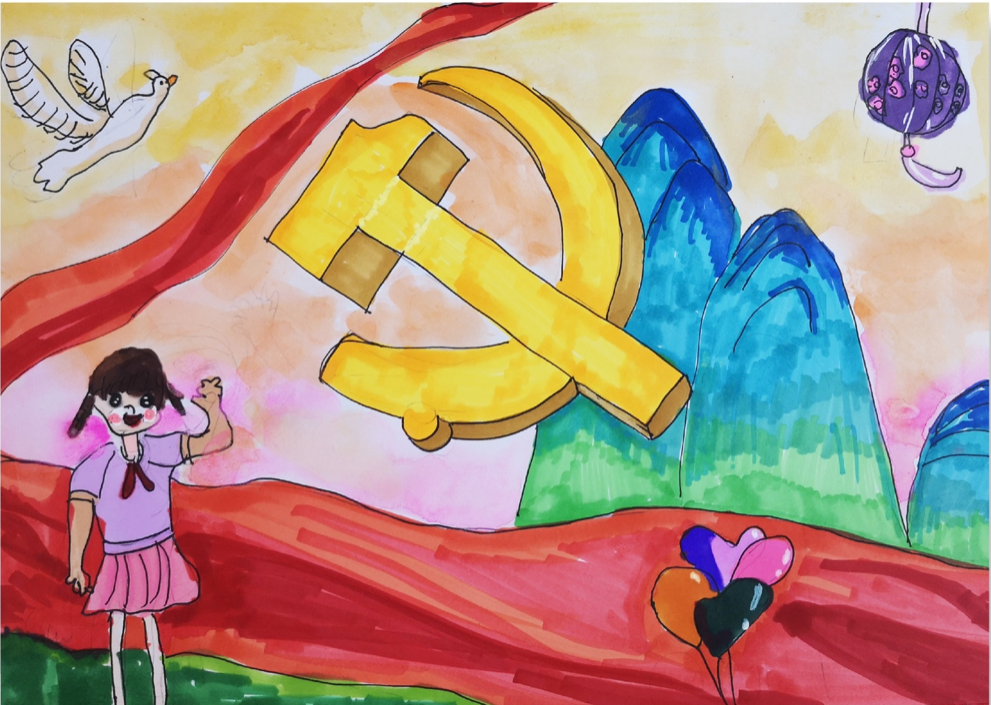 “红领巾 心向党 手绘伟大变革”一年级绘画参赛作品（18）