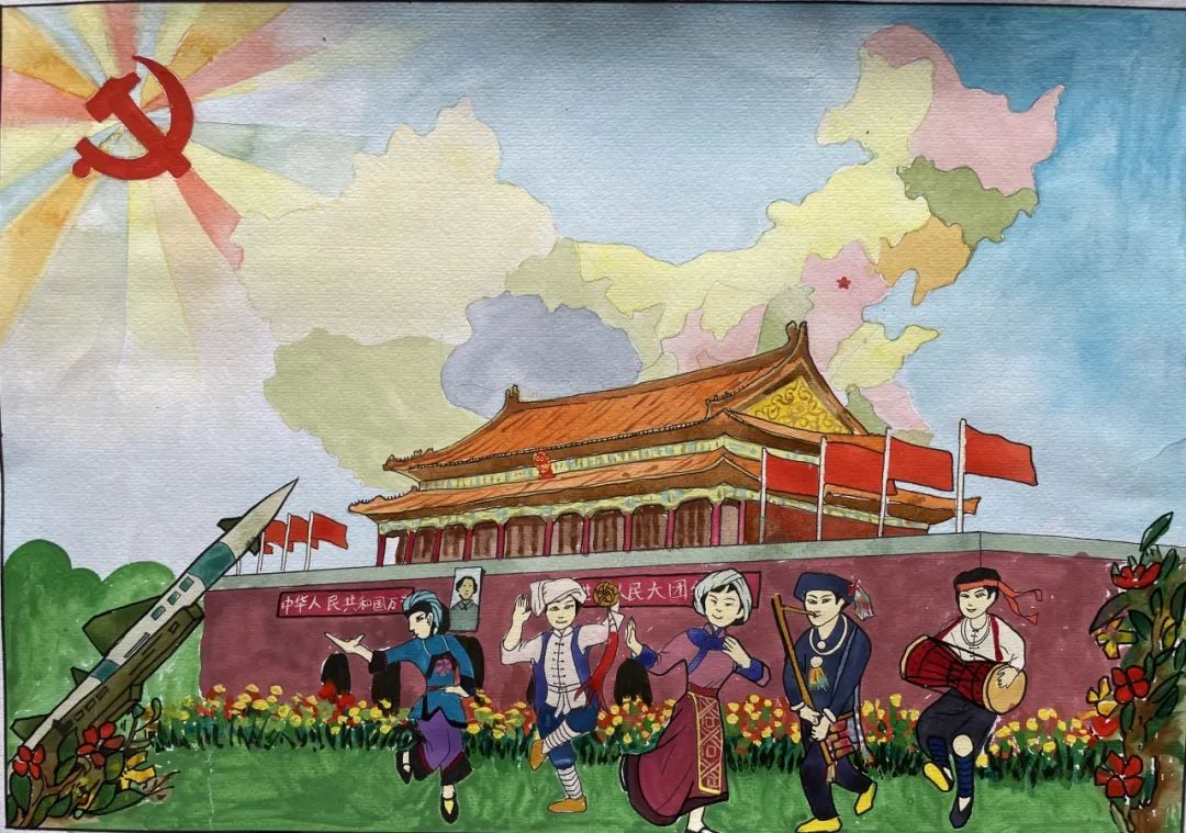 “强国复兴有我 争做民族团结石榴籽”绘画优秀作品（12）