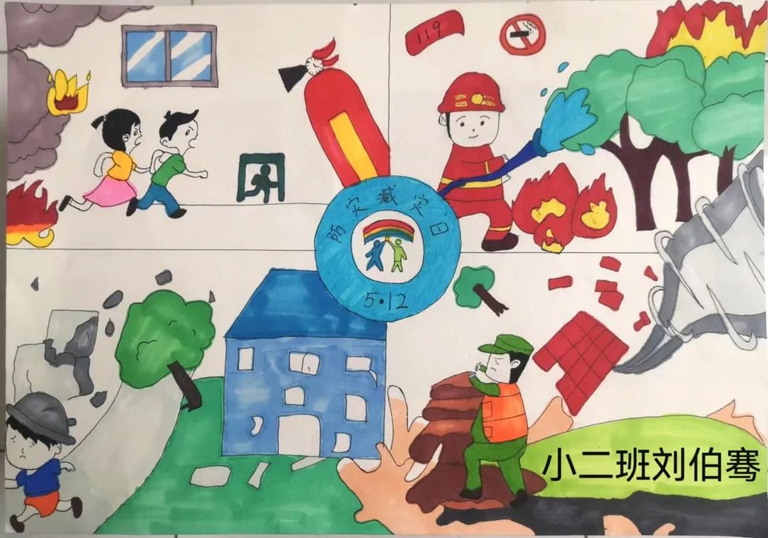 关于512防震减灾的儿童画图片第4张