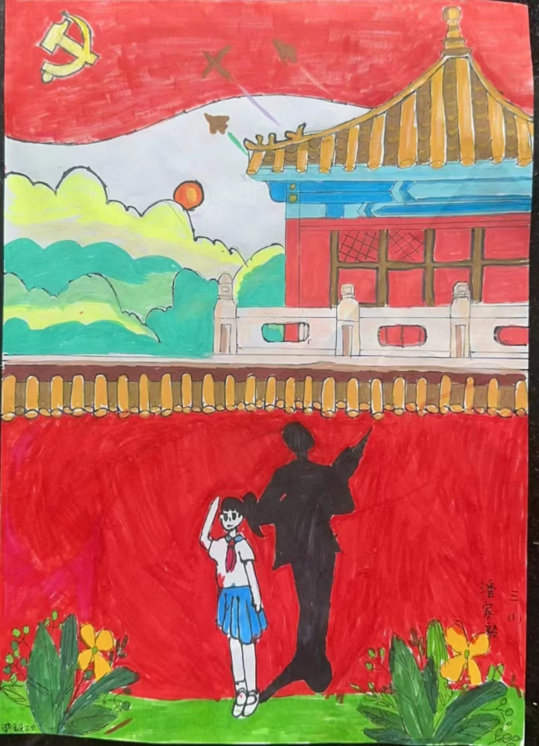 小学三年级建军节主题绘画展示（3）