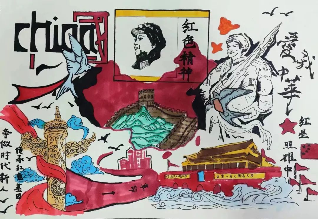“跟党走 颂党恩 学习二十大”优秀画画作品（4）