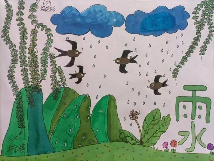 二十四节气系列——雨水儿童画（二十一）
